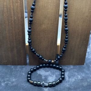 Homemade men’s 22” necklace and bracelet set